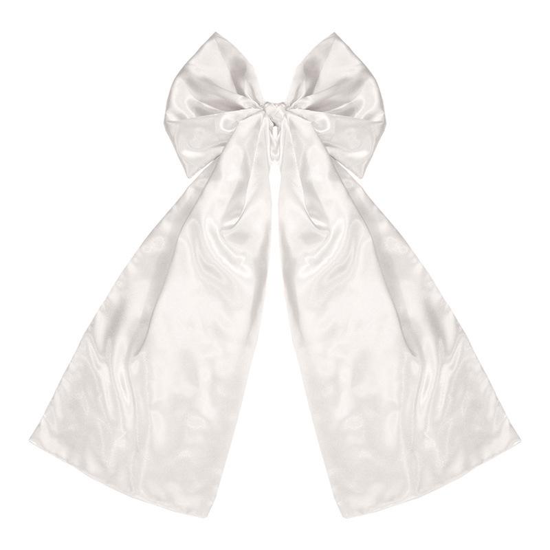 

Сатиновый бант Верхушка для рождественской елки Мерцающий сатиновый материал добавляет праздничного очарования. Дизайн оверсайз. One Size белый