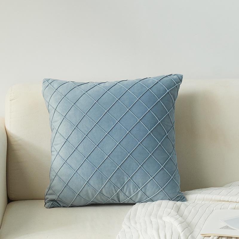 New Dutch Velvet European Style Model House Plaid Embroidered Diamond Pattern Pillowcase Fashionable Ins Style Pillowcase
