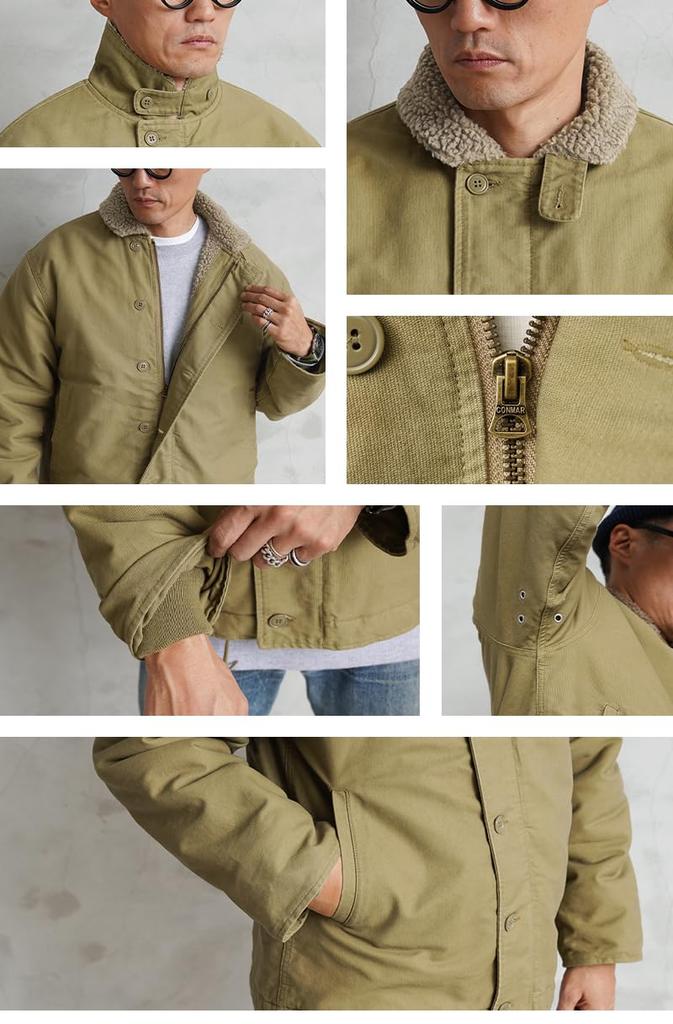 WAIPER Navy Deck Jacket with Stencil Tan Size 36 U.S. N-1 U.S.N. - [WP02] (S)