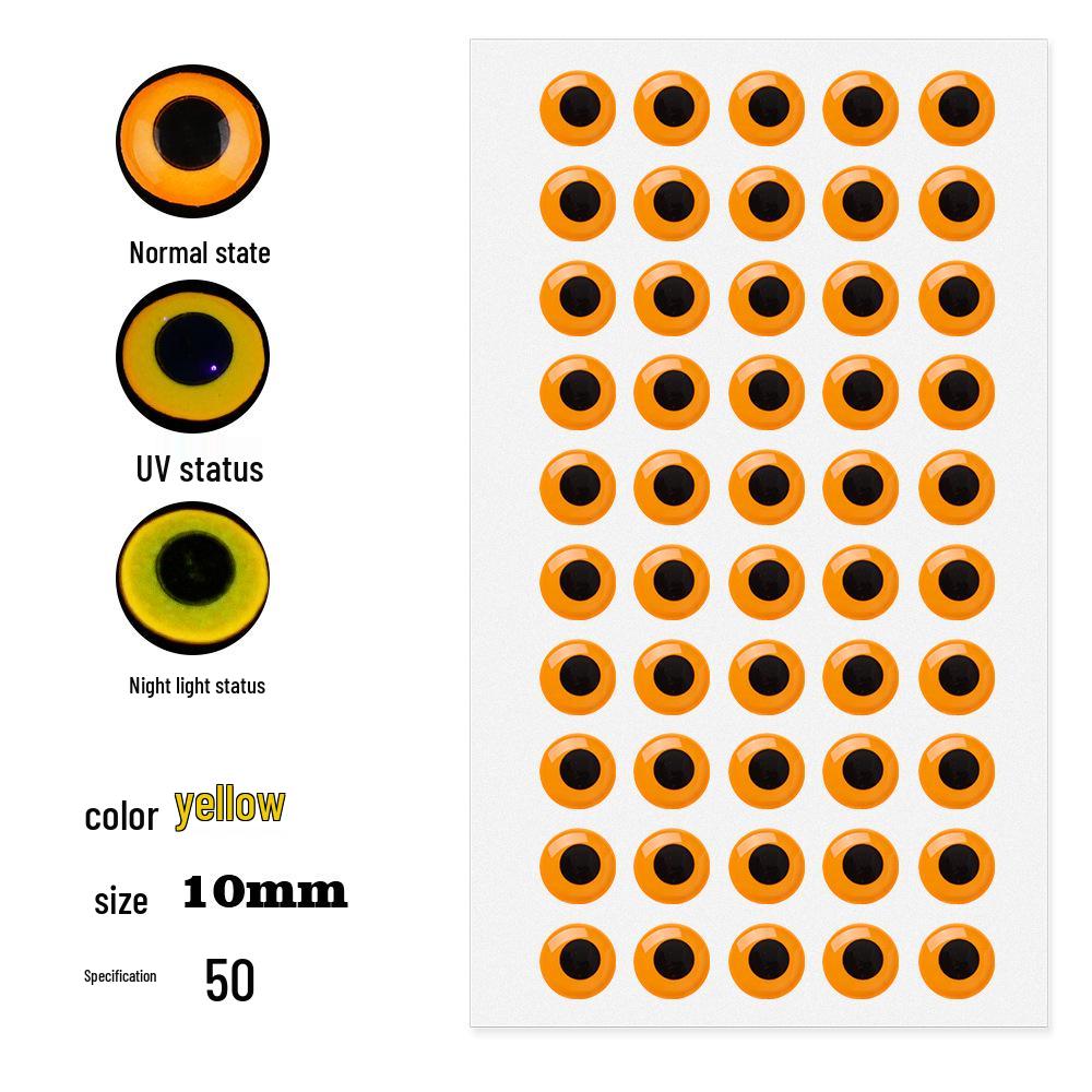 50-Pack 3D Luminous Bionic Fish Eyes for Fly Fishing and Fly Tying