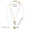 Women Delicate Summer Bohemian Shell Pendant Necklace Multi Layer Necklace Jewelry