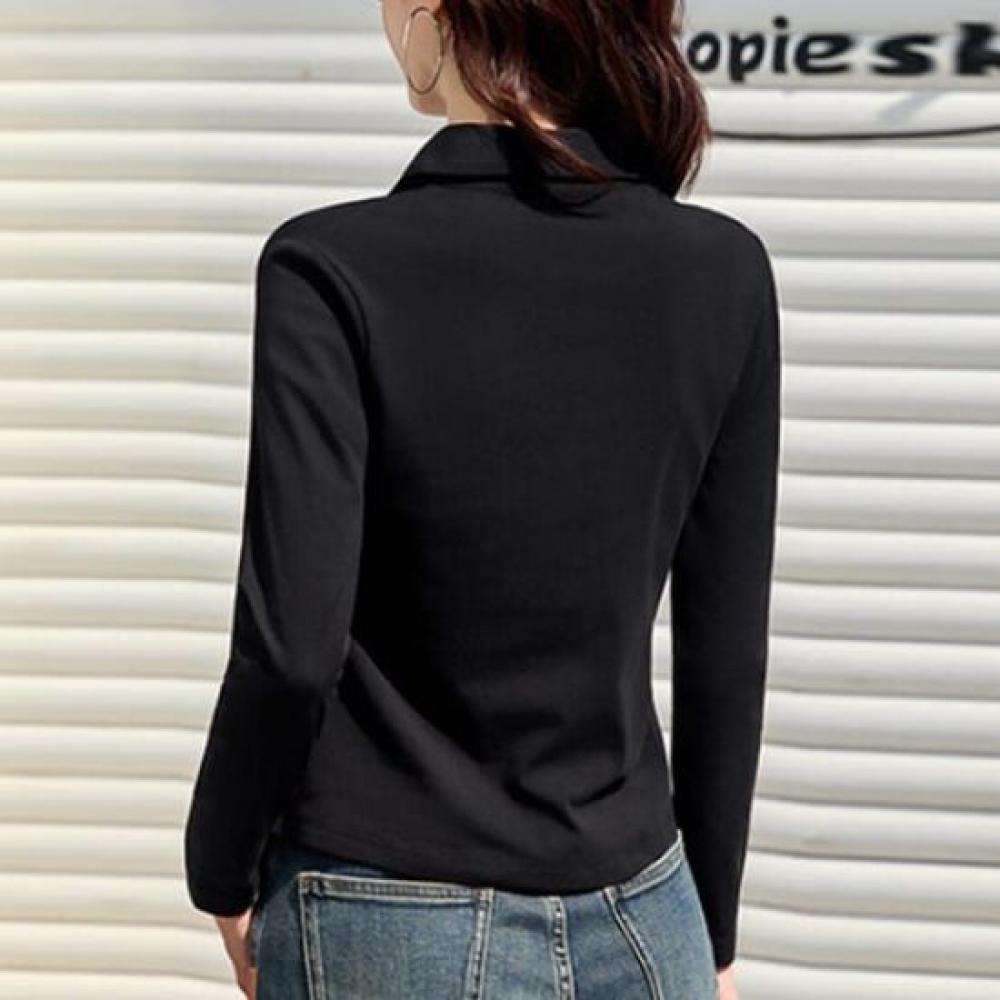 Navava Women BuTTon PoinT Collar Long Sleeve T shirT nT2914