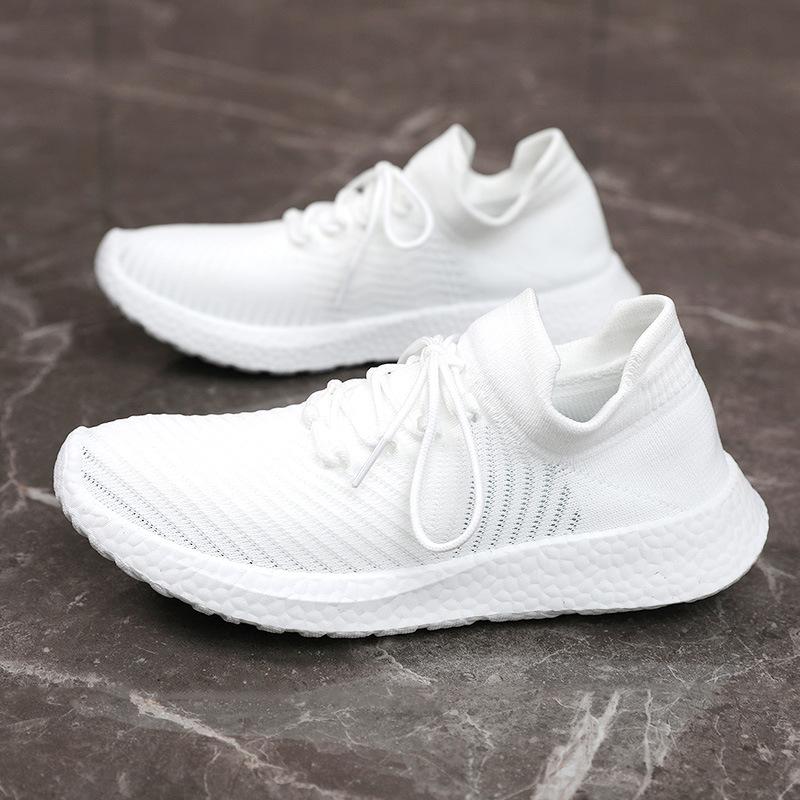 BR005-1 Neue Frühjahr Sommer herren Schuhe Fliegen Woven Schuhe Erhöhte Turnschuhe Tragen-Beständig Atmungsaktive Mesh-Schuhe Laufschuhe 41 white