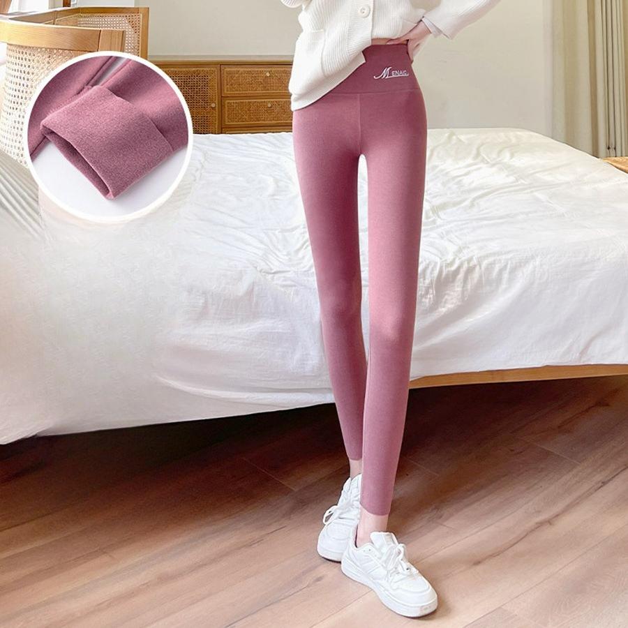 

Леггинсы Термобелье с двойным начесом Удобные Теплые Хлопковые Брюки Женская Одежда для улицы С высокой талией Длиной до щиколотки На флисовой подкладке Брюки XL