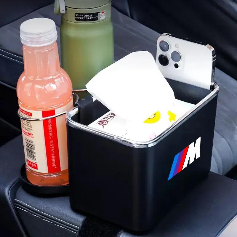 Two Water Cup Holder Multi Functional Tissue Storage Box For BMW M E46 E90 E60 F10 F30 E39 E36 F20 E87 G30 E92 E91 Accessory