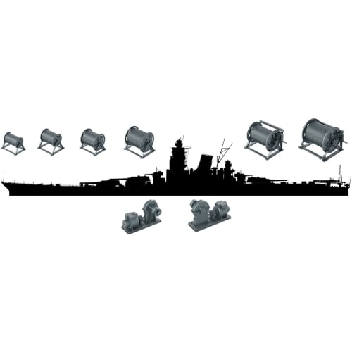 Bunker Studio 1/700 Japanese Navy Windlass and Windlass Set of 7 (for Battleship Yamato) Plastic Model Parts BSTIJN70102