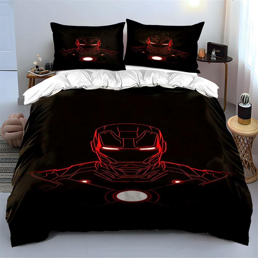 Red Iron Man Helmet. Bedding Sets Duvet Cover Sets Duvet Covers Pillowcases(1 * Duvet Cover 2 * Pillowcases, Without Duvet Insert)