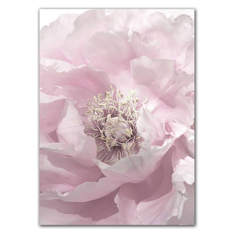 

Nordic Pink Flower Posters Blossom Rose Peony Wall Art Canvas Painting Life Quote Настінні картини для декору вітальні HD0101 30x40cm no frame