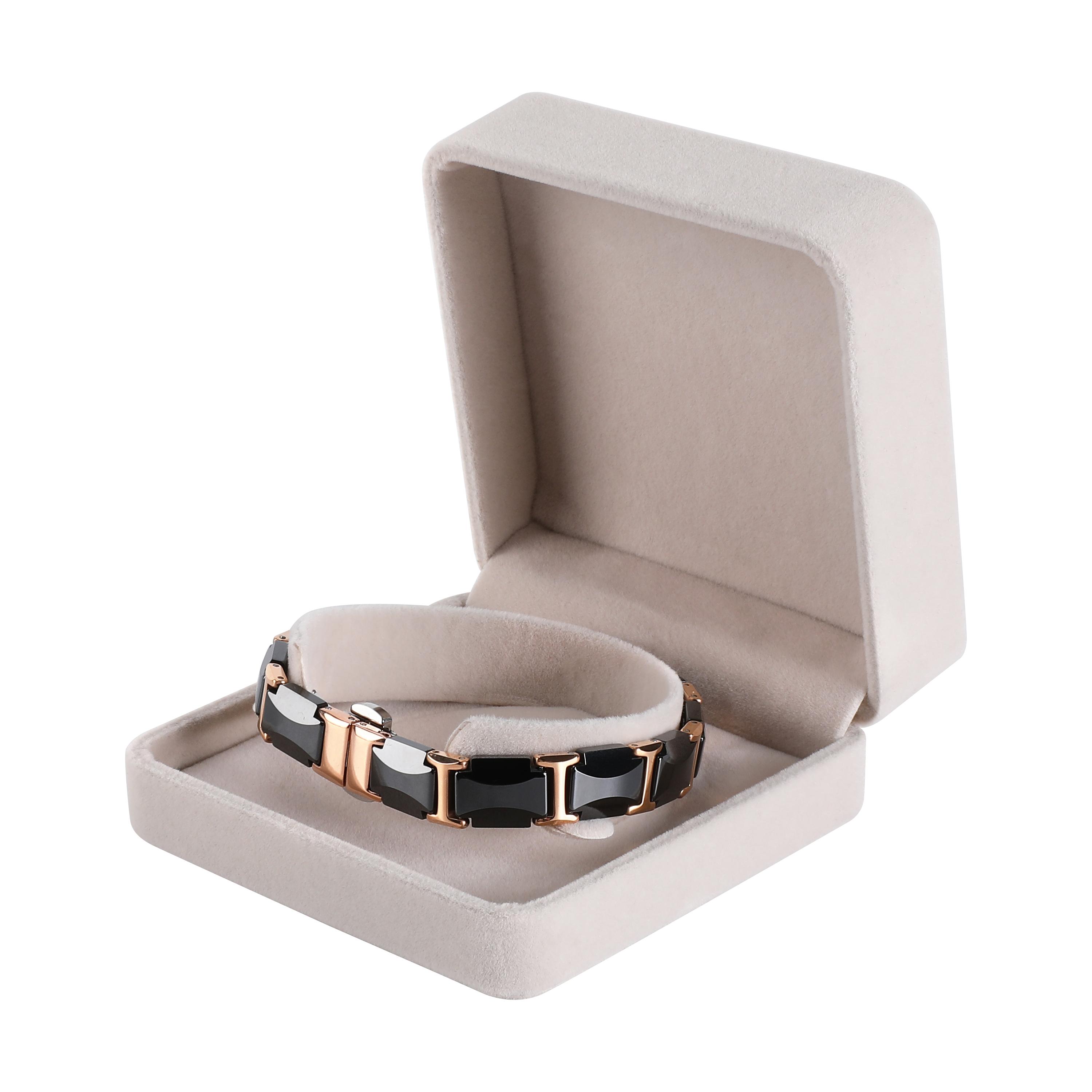 

Черный керамический браслет из вольфрамовой стали, гематитовый браслет для здравоохранения, магнитные браслеты, браслет унисекс, роскошные ювелирные изделия розового золота