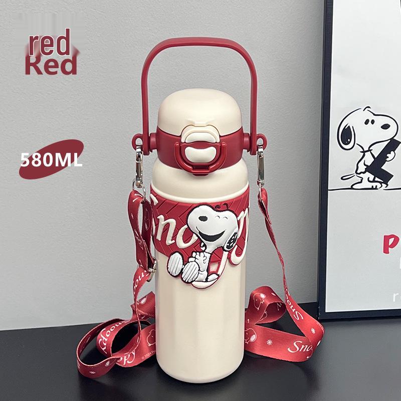 Snoopy Girly Insulated Thermos - Cute, Portable, Large Capacity Water Cup 580ml