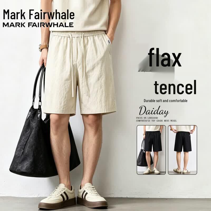 Mark Fairwhale Men s Linen Lyocell Breathable Shorts M