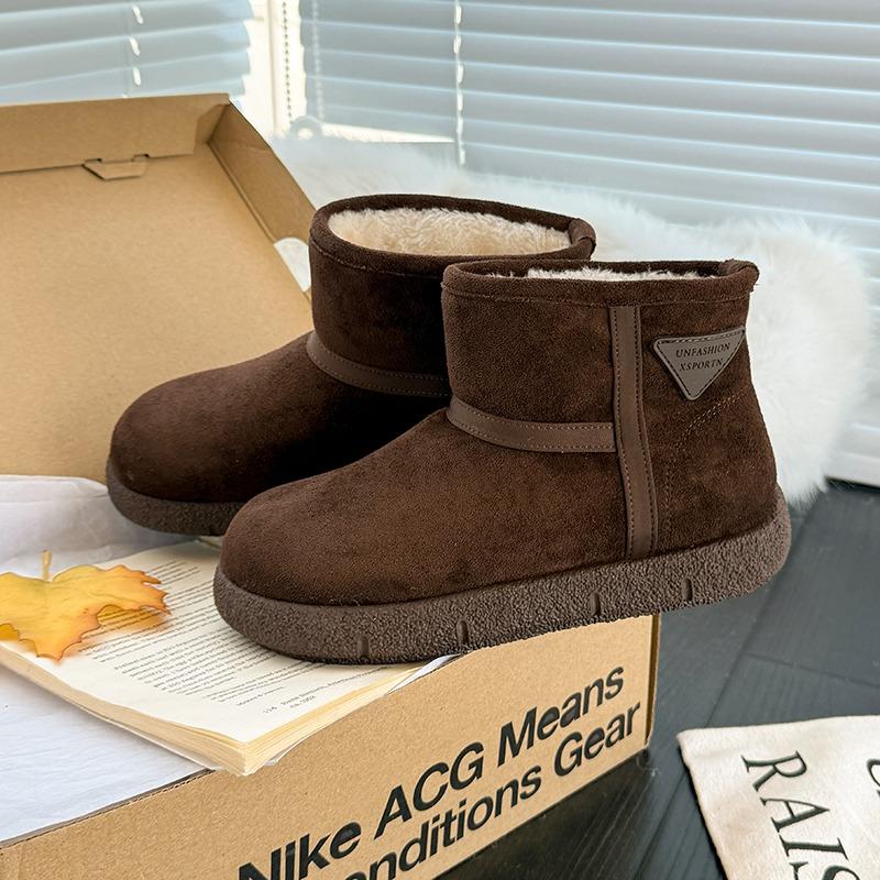 

Retro thick-soled warm big-headed cotton shoes women s new winter versatile velvet thickened short boots snow boots 40