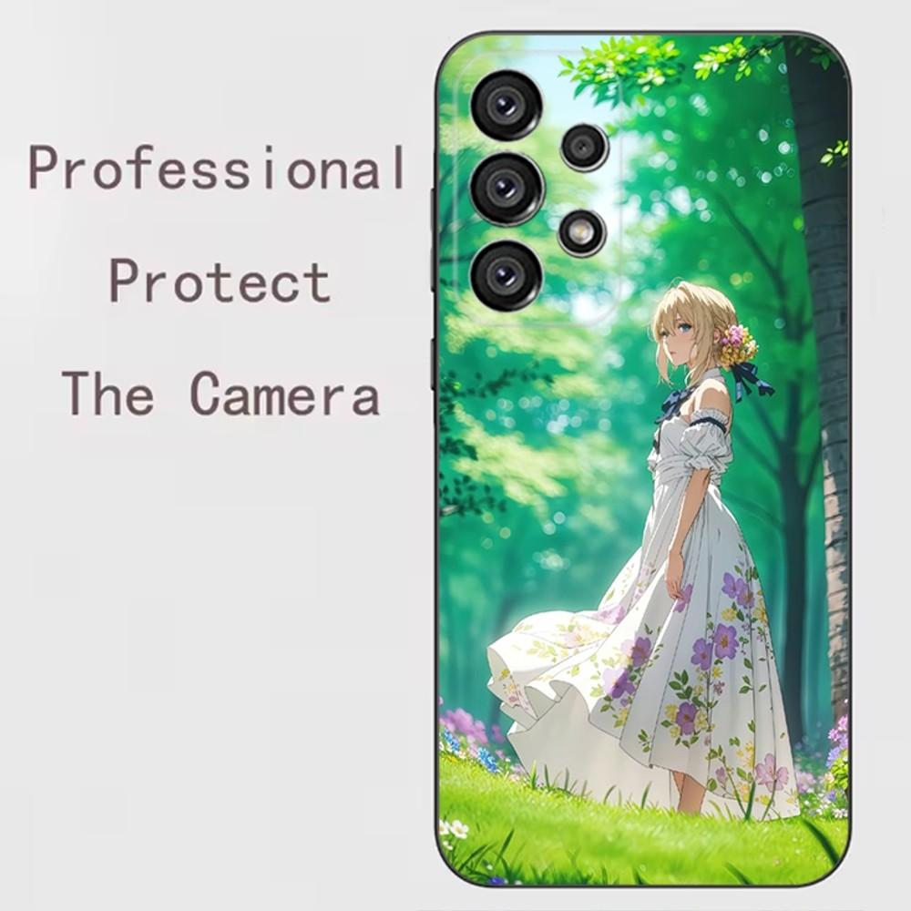 V-Violet E-Evergarden Phone Case For Samsung Galaxy A91,A80,A73,A72 ,A71,A53A52,A32 ,A31A22,A21s,A20,Black Cover