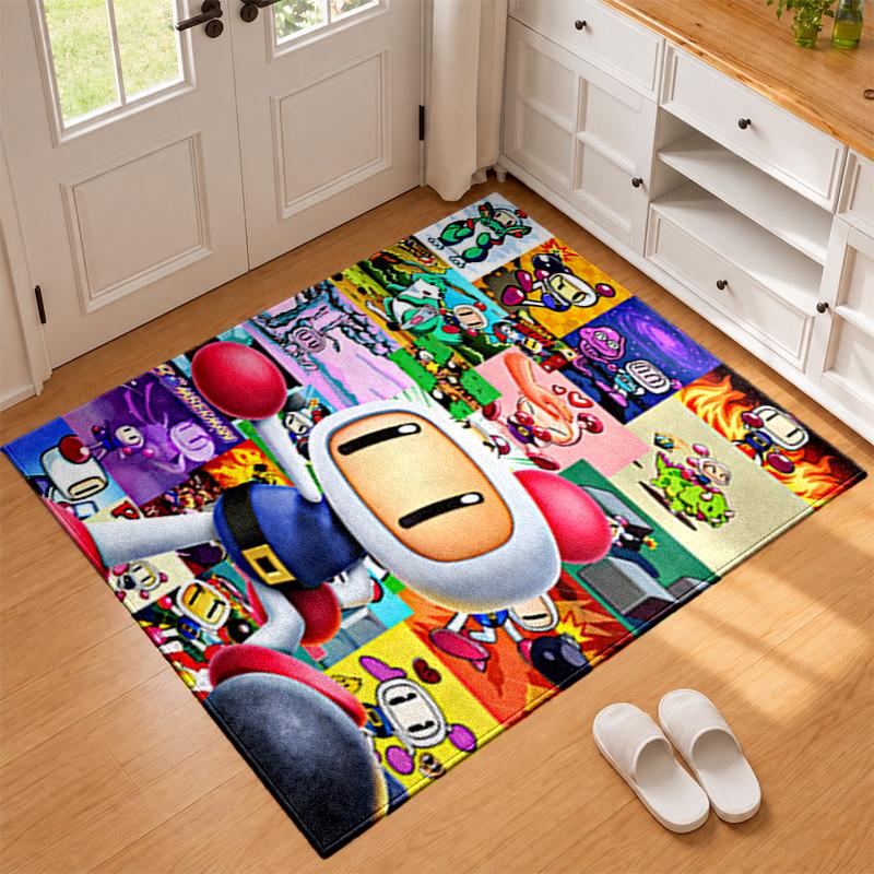 Bomberman Carpet Door Mat for Living Room or Bedroom Protective Mat Under Chair Office Decoration Christmas Gift Birthday Present