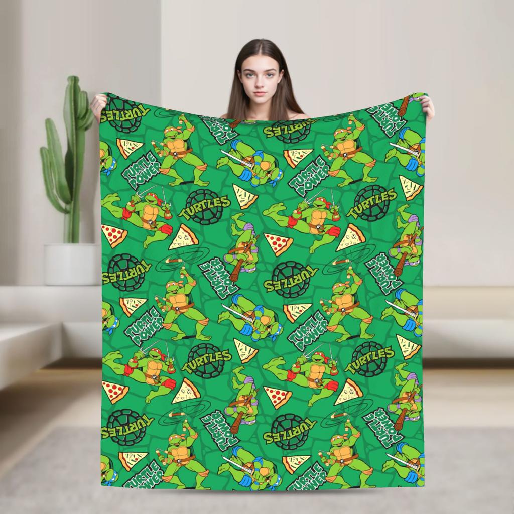 Comic Warm Soft Blankets T-Tmnts Character Decorative Plush Bedding Throws Funny Home Decor Flannel Bedspread Sofa Bed Cover