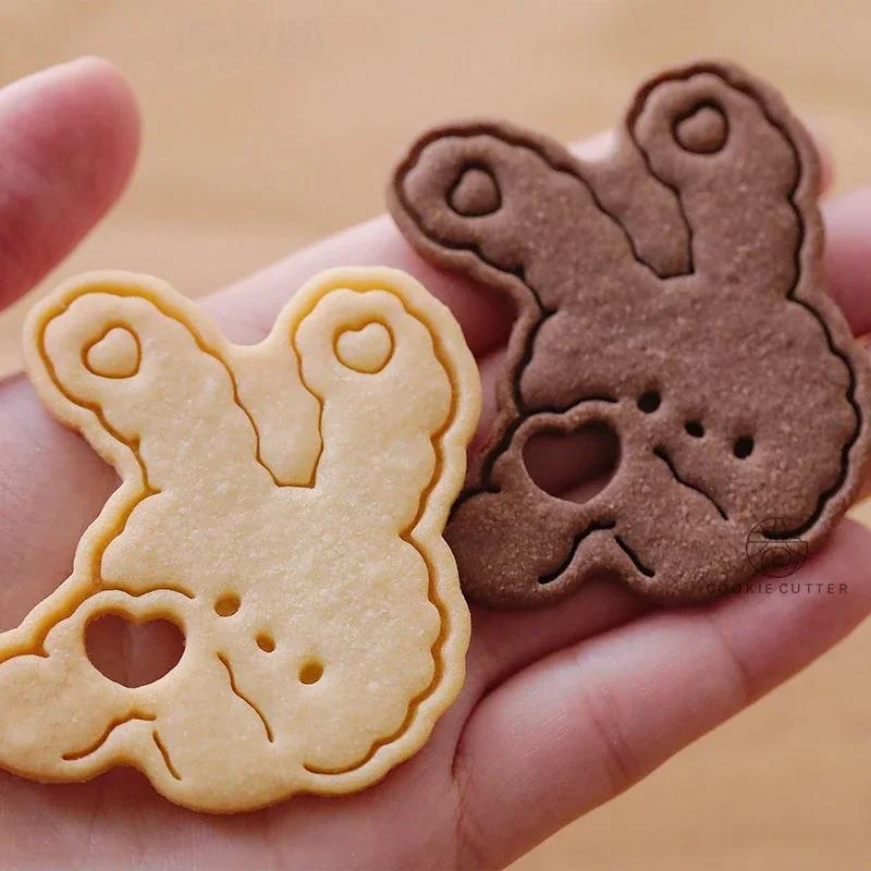 Happy Valentine's Day Cookie Cutter Cartoon Jam Envelope Heart Rabbit Biscuit Fondant Embosser Stamp Molds DIY Cakes Decorations