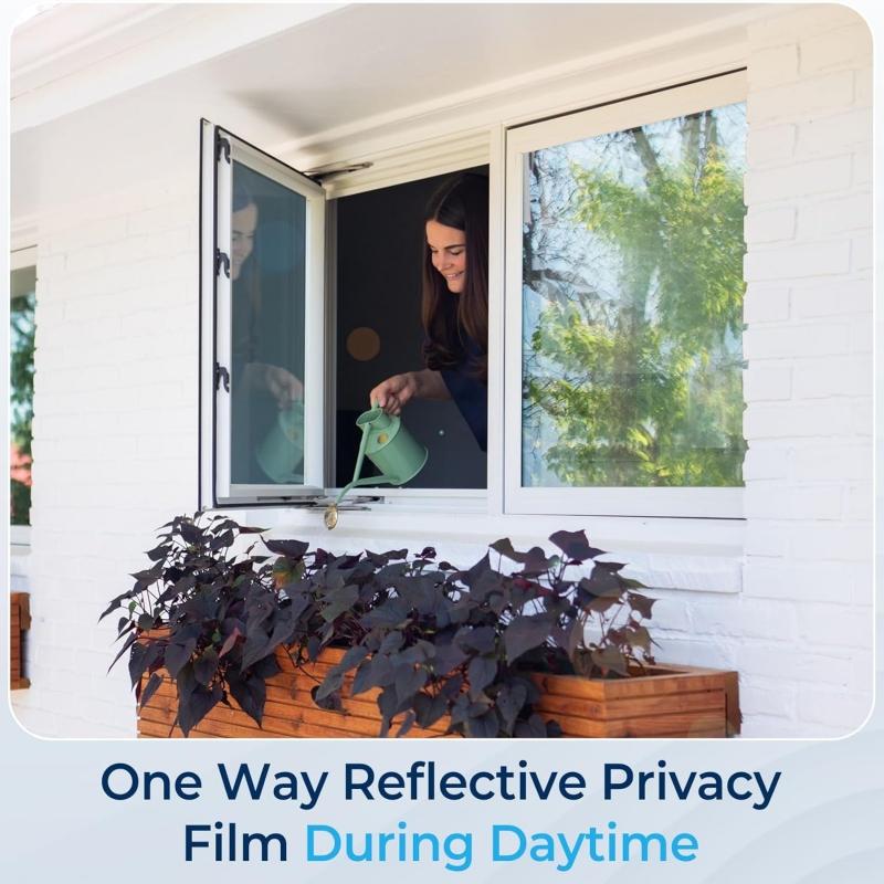 40x100cm One Way Daytime Privacy Film Heat Control Sun Blocking Anti UV Reflective Static Cling Window Tint for Home And Office