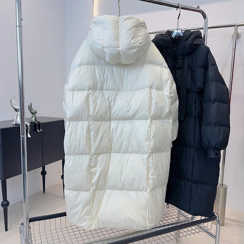 Station down jacket women's medium and long medium and long over knee big quilt thick hooded fashion streamer winter