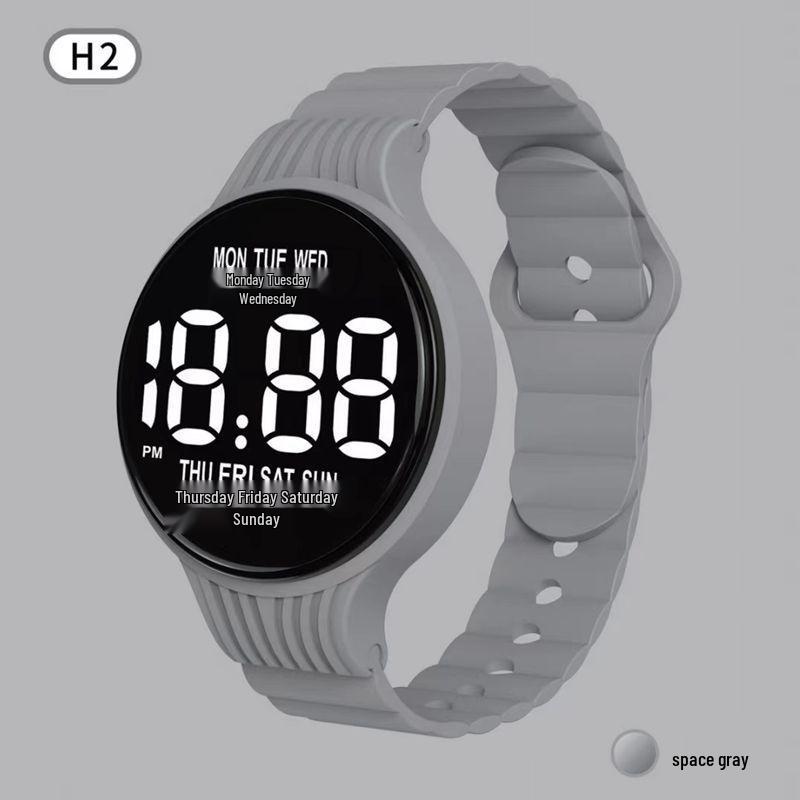 Φωτεινό Ψηφιακό Αθλητικό Ρολόι LED H2 – Στρογγυλό, Σχεδιασμός Διαδικτυακής Διασημότητας για Φοιτητές