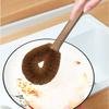 Eco Coconut Fiber Dish Brush with Bamboo Handle Durable Pot Scrubber for Non-Stick Pans Kitchen & Bath Cleaning Tool