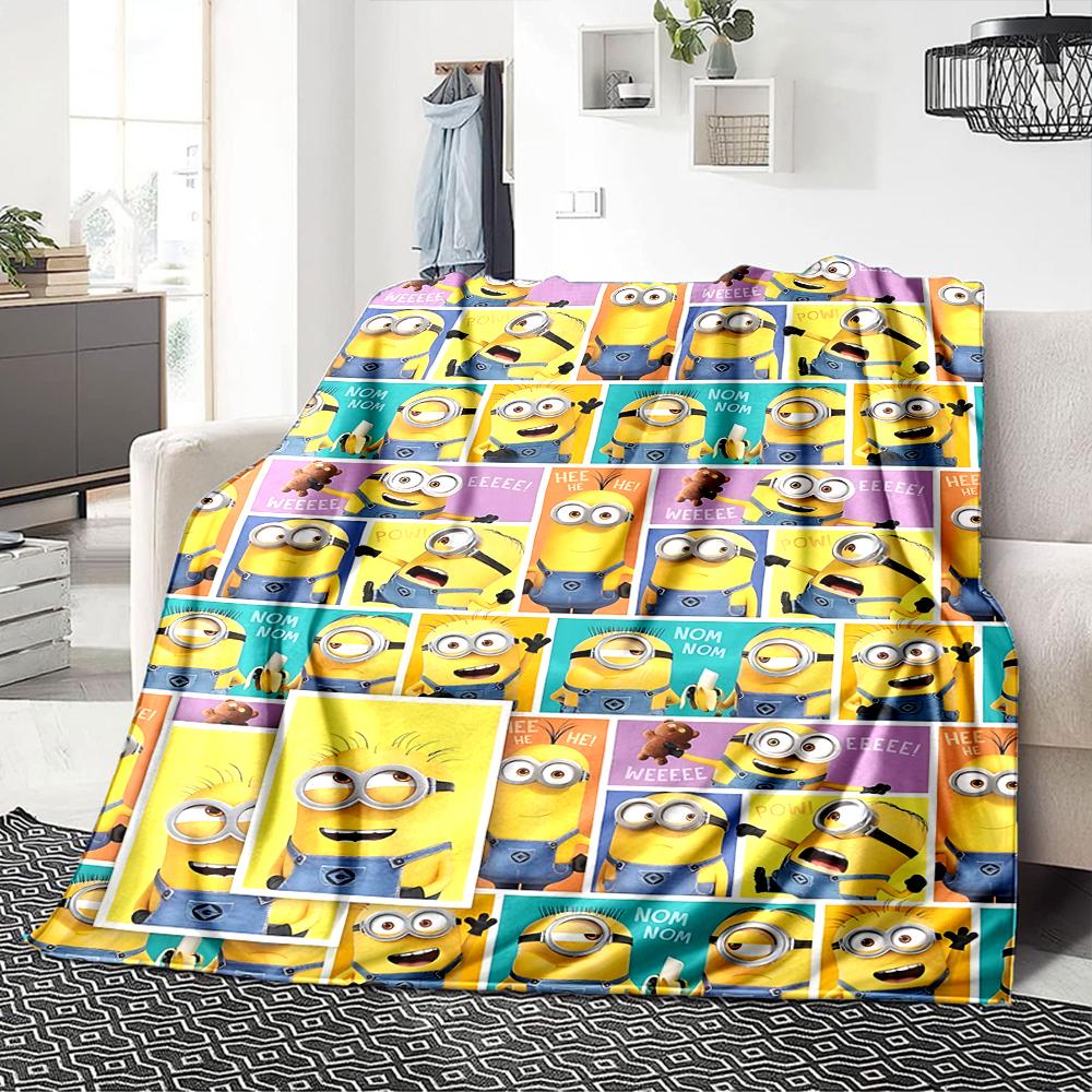 Despicable Minions Collage Blanket Soft Throw Blanket For Home Bedroom Bed Sofa Travel Office Solid Christmas Blanket