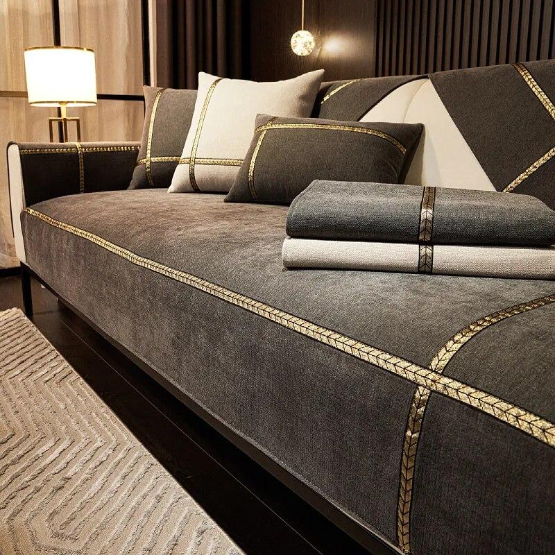 

Чехол для дивана для гостиной, чехол для дивана из синели, скандинавская подушка для дивана, нескользящее полотенце для дивана, L-образный защитный чехол для дивана