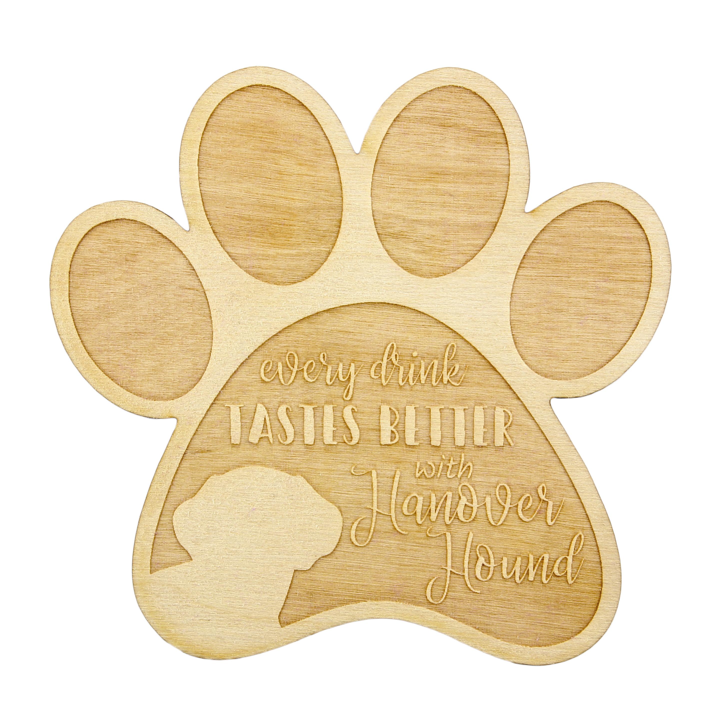 

Hanoverian Hound, Hanover Hound, Hanoverian Scenthound - Mug coaster, engraved coaster with dog, gift for dog lover by Art-Dog brand