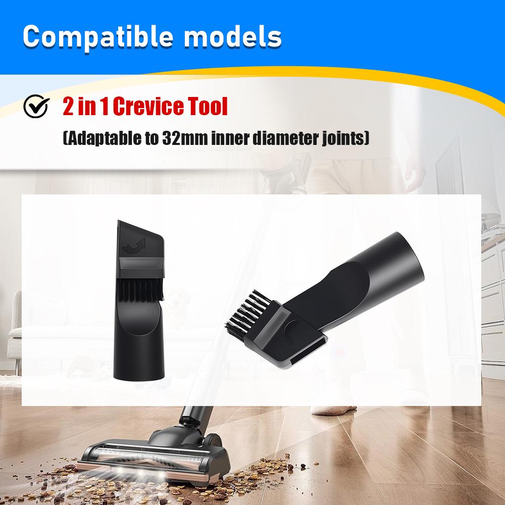 Universal Nozzle Suction Brush Head Dusting Brush For Inner Diameter 32mm Connectors Brush Nozzle Crevice Tool Vacuum Cleaner
