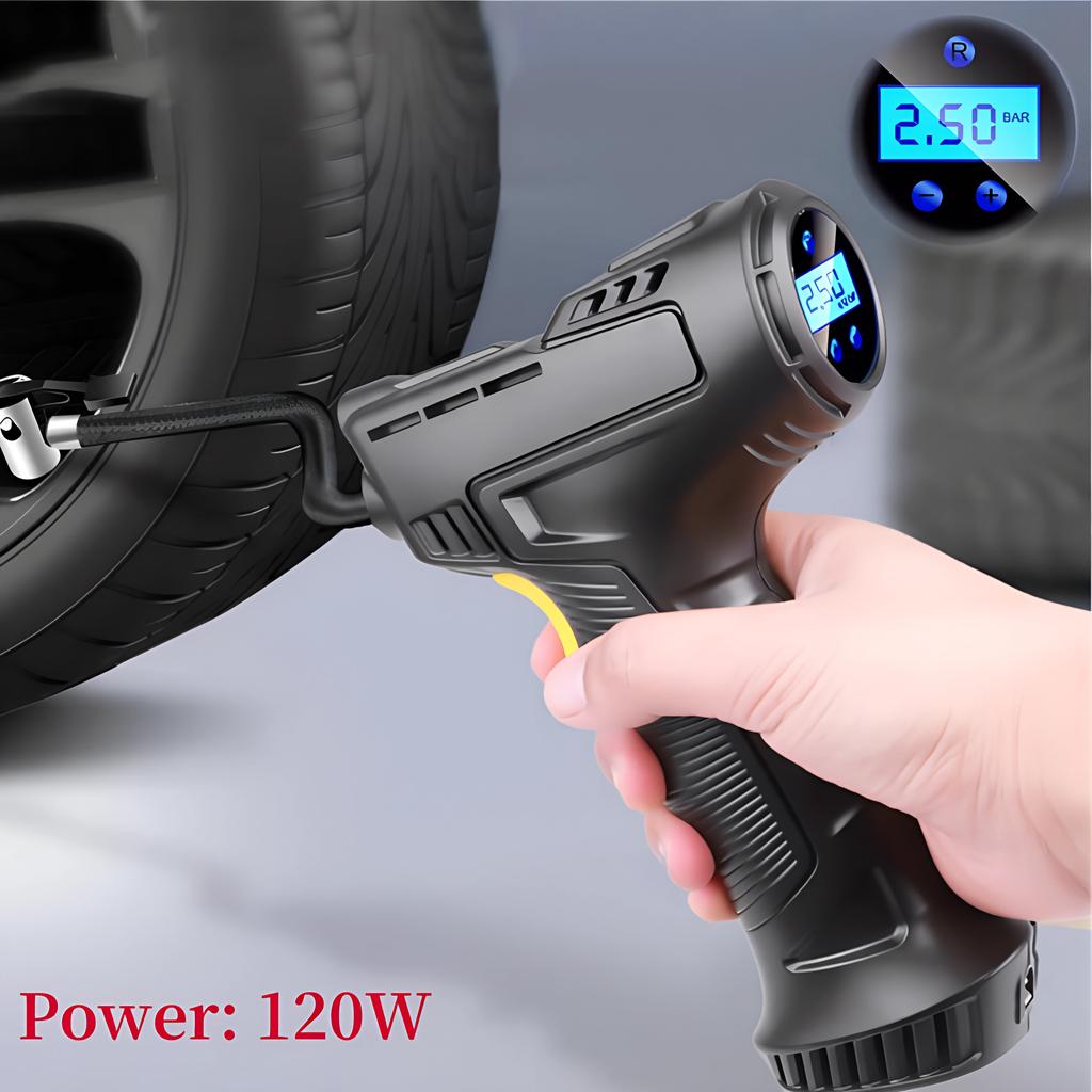 Car Tire Pump & Tire Pressure Monitor Smart Digital Displays Rechargeable Tire Inflator Equipment Auto Air Pump 120W