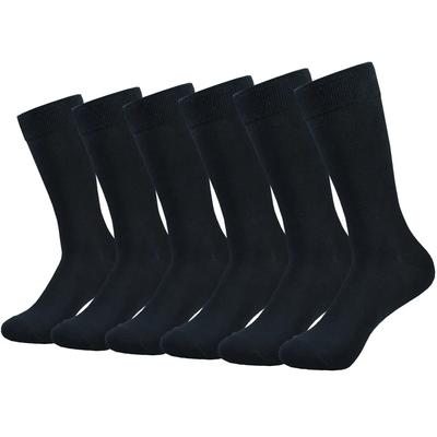 6 Pairs Socks Cotton Dress Socks High Quality Long Autumn and Winter Sweat Resistant Anti-odor Calf Socks Black Grey White