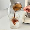 Stainless Steel Espresso Shot Glass with Walnut Handle Graduated Coffee Measuring Cup 2 Oz Liquid Volume Markings Barista Tool