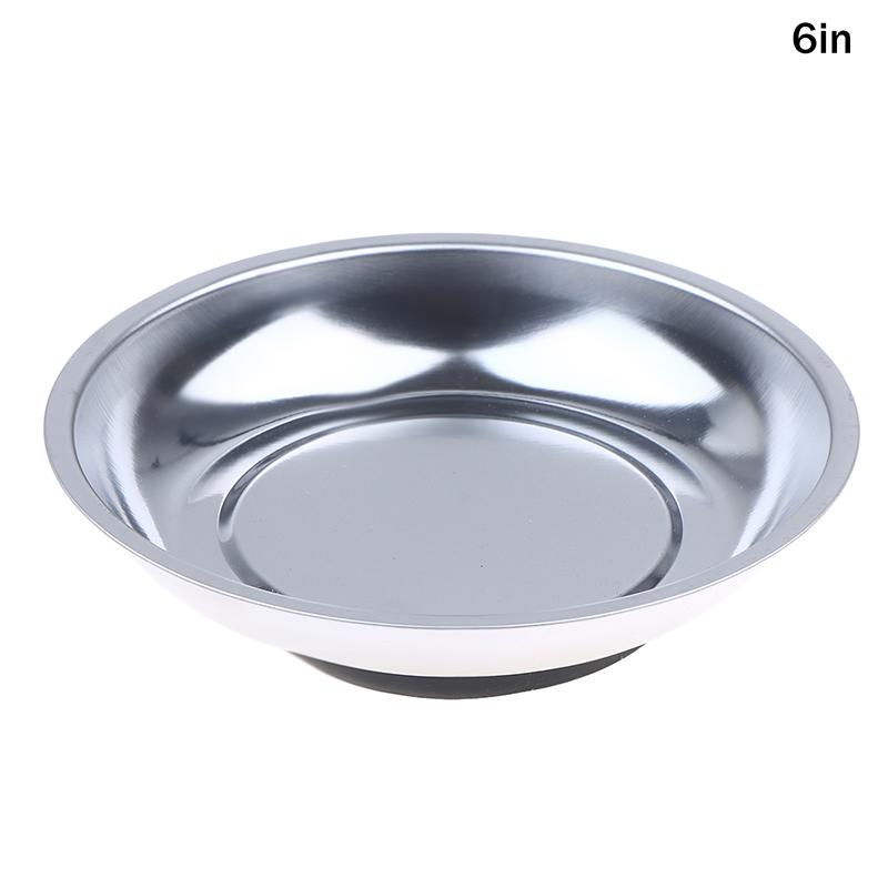 3-6 Inch Magnetic Tool Bowl Stainless Steel Magnetic Tray Circular Magnetic Parts Bowl Screws Sockets Storage Tray