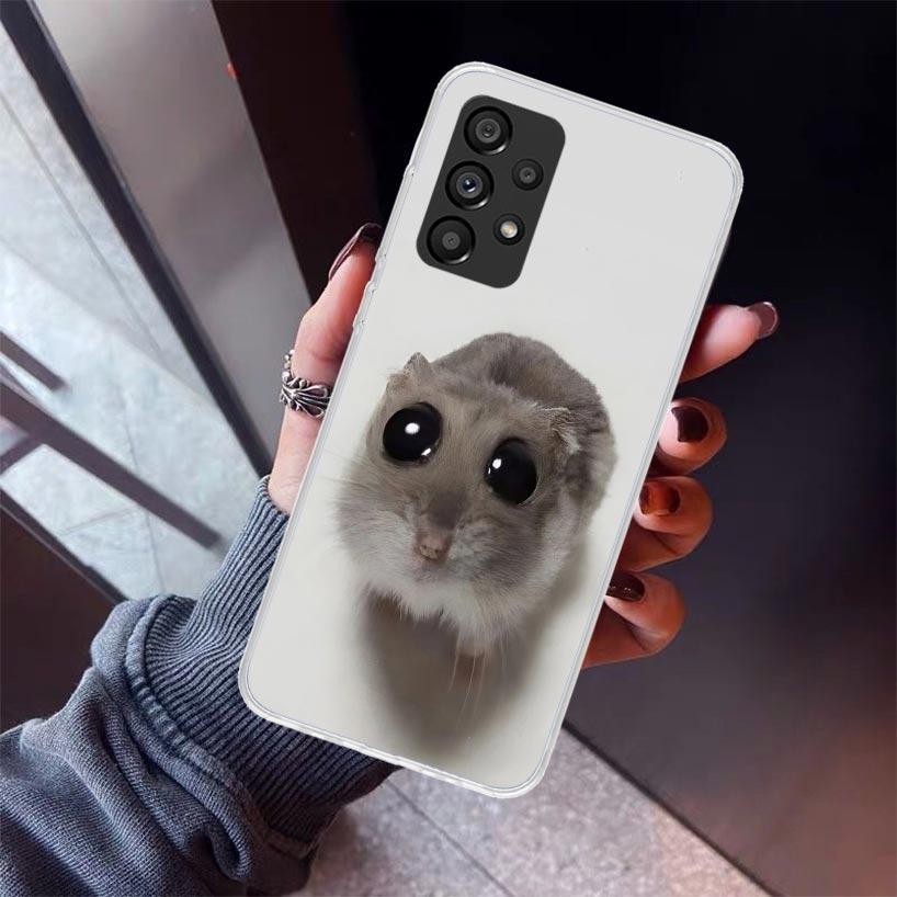 Lustiges trauriges Hamster-Meme Handyhülle Für Samsung Galaxy A12 A52S A42 A32 A22 A51 A50 Note 20 Ultra 10 S10 Plus A71 A70 A31 A30 A10S
