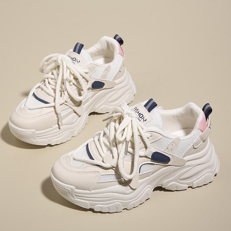 

Женские туфли Dad Shoes 2024 весна-лето новые женские туфли на толстой подошве маленькие универсальные дышащие кроссовки для бега спортивная обувь на сверхмягкой подошве 40