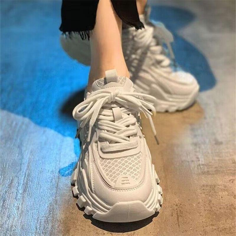 2025 léto nová módní platforma šněrovací dad shoes ležérní sportovní jednoduché boty kulatá špička šněrovací dámské boty