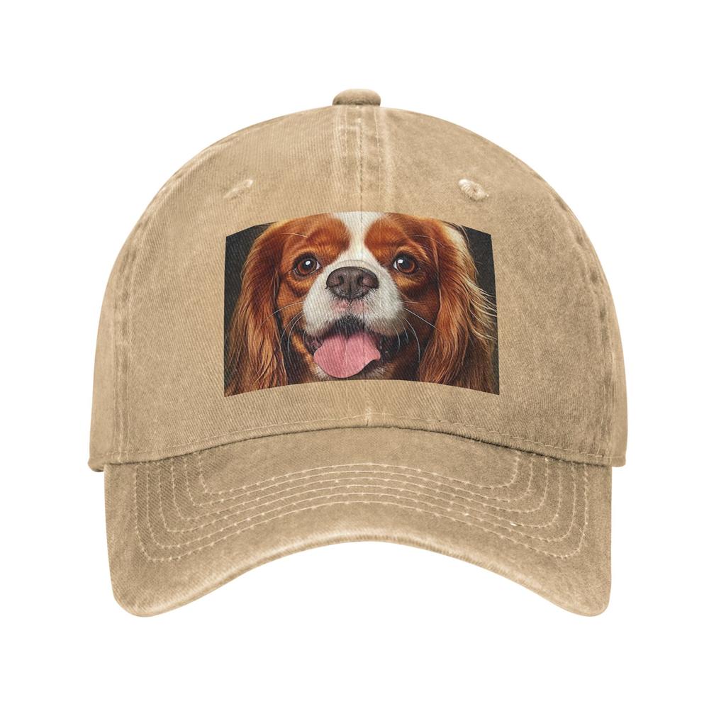 Cavalier King Charles Spaniel Gewaschene Jeans-Kappe Lässige Baseballkappen Verstellbarer Hut Sommer Unisex Baseballkappen