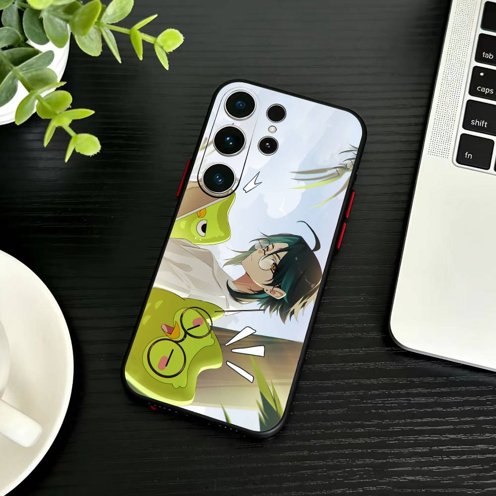 Genshin Y-Kaedehara Kazuha Phone Case For Samsung S26,S25,S24,S23,S22,S30,S21,Ultra,Plus,FE 5G Black Soft Cover