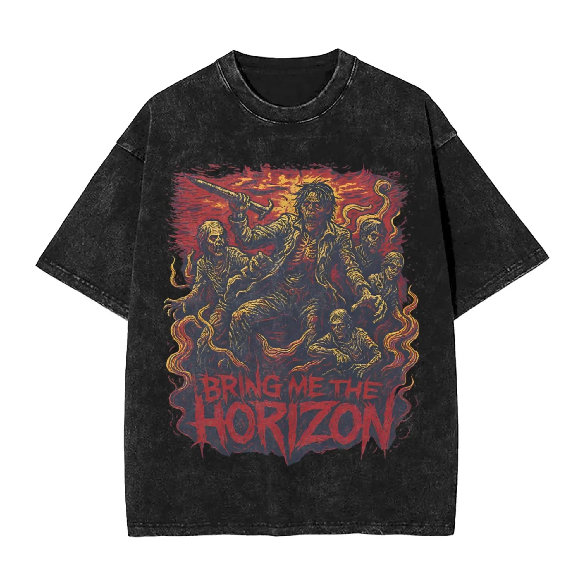 

Футболки ROCK Band Bring Me The Horizon для фанатів BMTH Прані Вінтажні Топи Новинка Британський Літній Футболка Вінтажні Вільні Бавовняні Топи XL рожевий