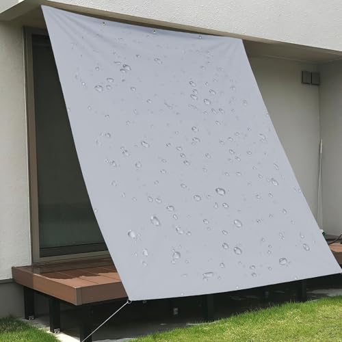 DANOFY Водоотталкивающий солнцезащитный тент для улицы - 2 м x 3 м, Тент для веранд, балконов и садов, Защита от дождя, 420D Полиэстер с ПУ покрытием, Свет