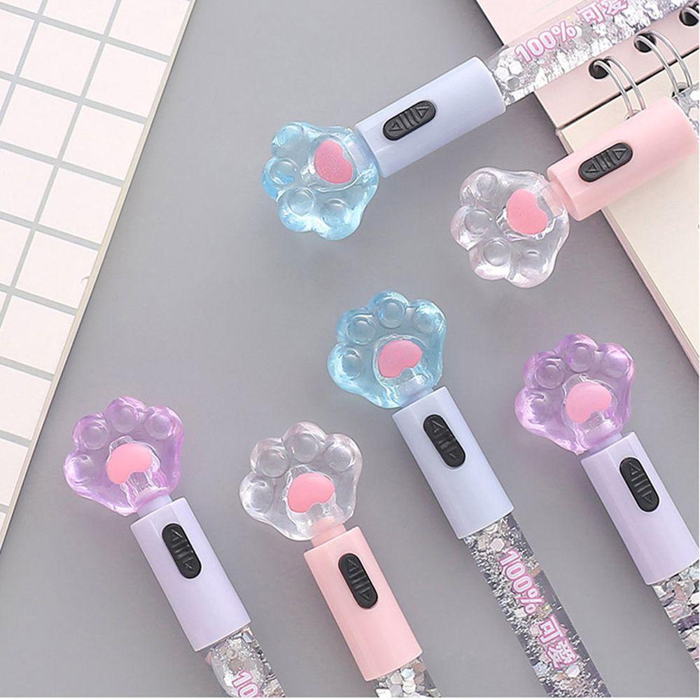 School Suppleis LED Crystal Black Ink Quicksand Pen Signing Pen Luminous Gel Pen Glitter Lights Pen