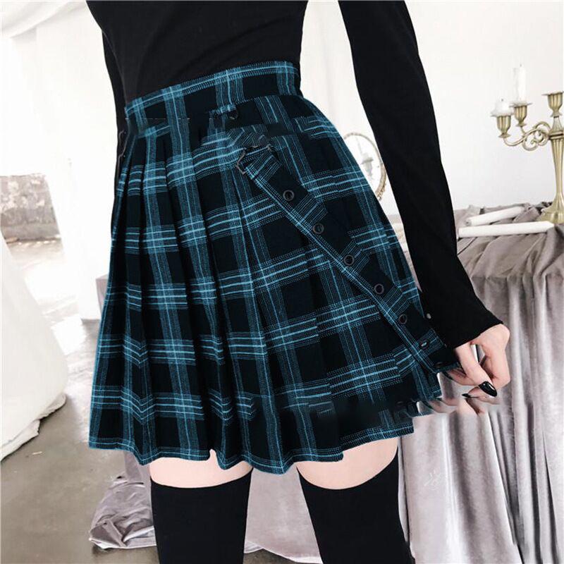 Popular Plaid Print Mini Skirt, Girls' Casual Slimming A-Line Skirt