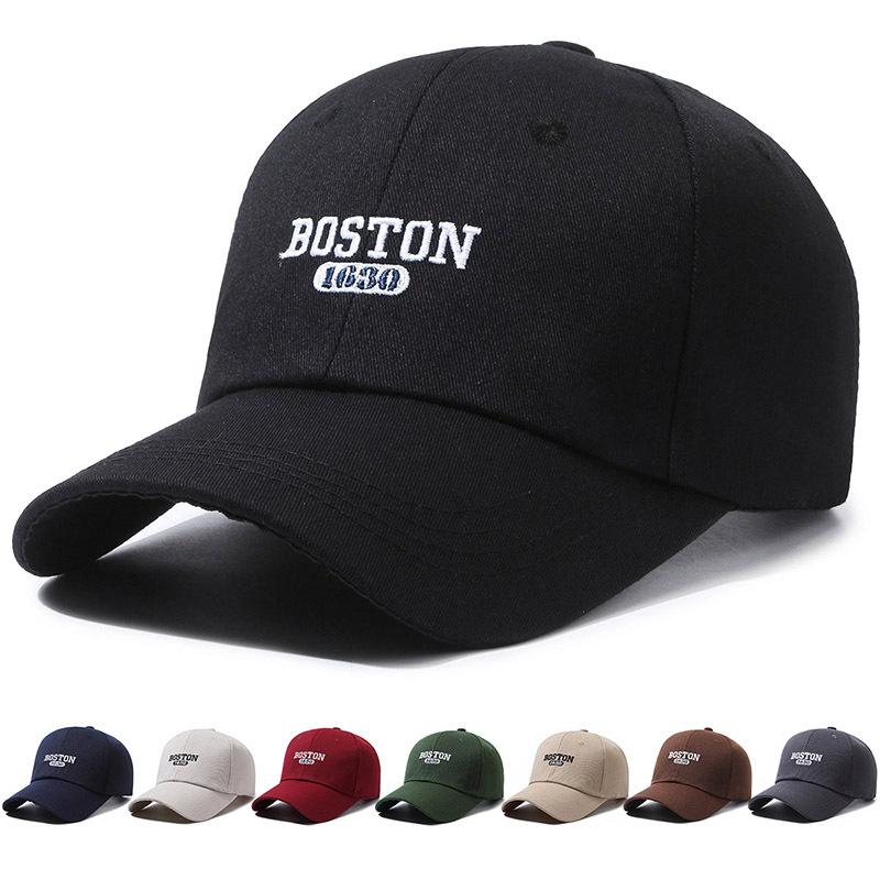 New big head circumference baseball cap Internet celebrity versatile embroidery baseball hat deep top big short brim letter embroidery