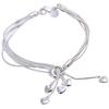 Fashion Heart Charm Pendant Silver Plated Chain Bracelet Wedding Party Jewelry