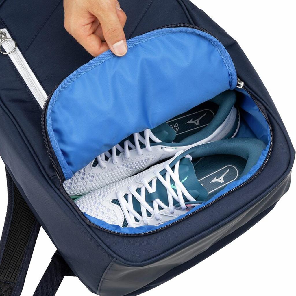 Mizuno Plecak sportowy na rakietę tenisową 63JDB007 Granatowy x Biały Tenis/Soft (STYL01b)