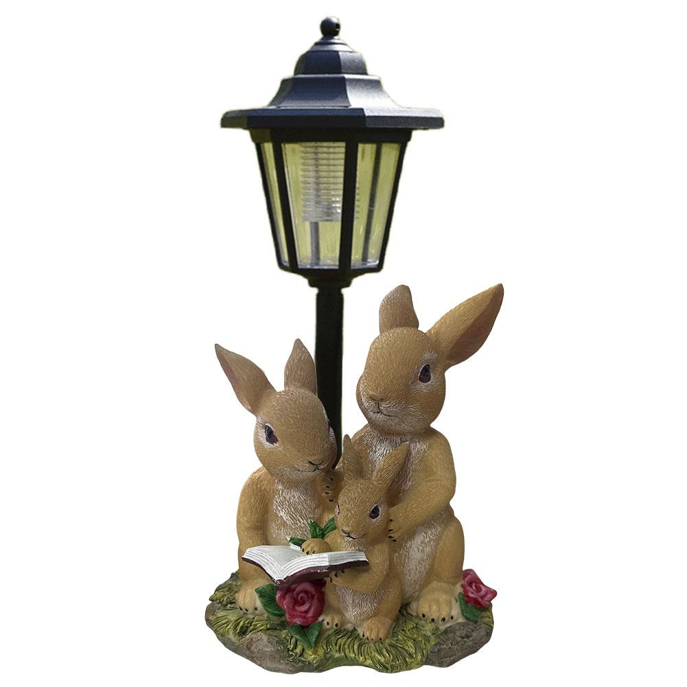 Solar Powered Cute Figurine Light Resin Hexagonal Decorative Lamp Animal/Child/Gnome Hexagonal Night Light Courtyard Decoration