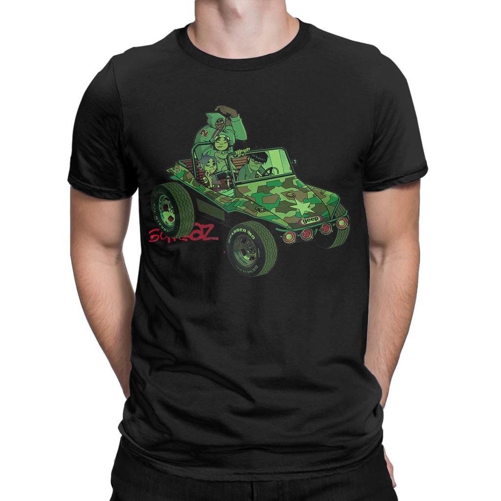 Gorillaz Geep Λογότυπο Ανάποδο T-Shirt Καλοκαιρινά Βαμβακερά T-Shirts Για Άνδρα Μοντέρνα Δροσερά Casual T-Shirt Κοντομάνικα Vintage Μπλούζες