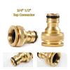 Pressure Washer Hose Adaptor Brass Hose Tap Connector 3/4'' 1/2'' Threaded Garden Water Pipe Adapter Fitting Watering Equipment