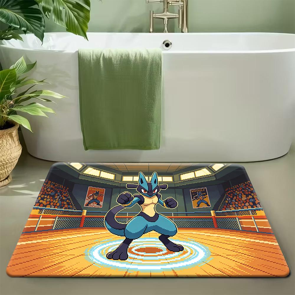 Pokemon Mega Charizard X Fire Ice Print Non-slip Doormat Soft Floor Mat for Home Decor 40x60cm(15x23 in)