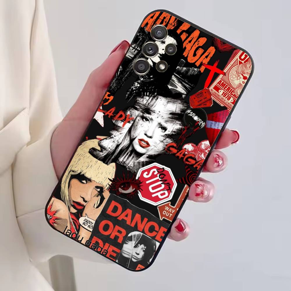 S-Singer L-Lady Gaga Phone Case For Samsung S25,S24,S21,S22,S23,S30,Ultra,S20,Plus,Fe,Lite,Note,10,Black Cover