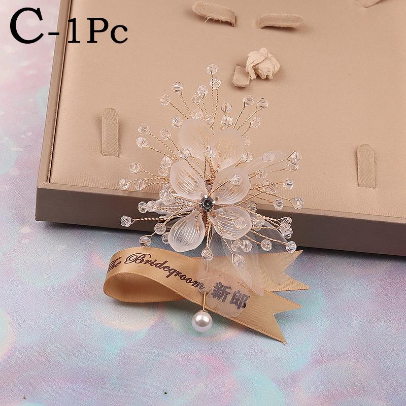 

Корсаж невесты жениха шикарная лента свадебные стразы праздничные брошь браслет подружки невесты жемчуг фотография ювелирные изделия аксессуары